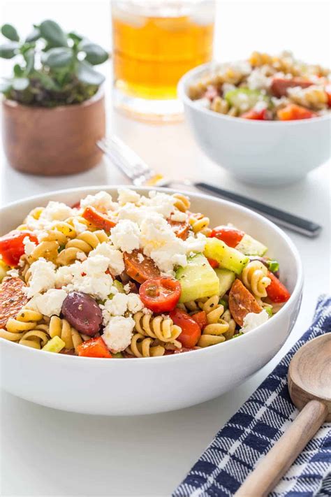 easy-greek-pasta-salad-recipe-my-baking-addiction image