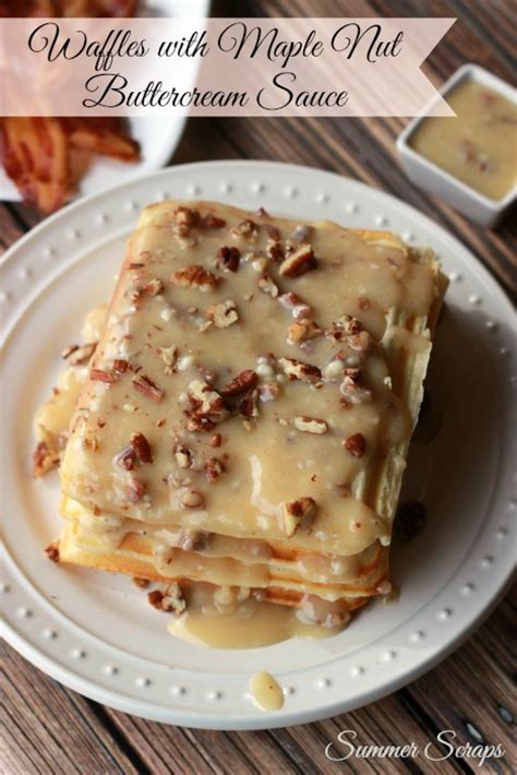 waffles-with-maple-nut-buttercream-sauce-the-crafty image