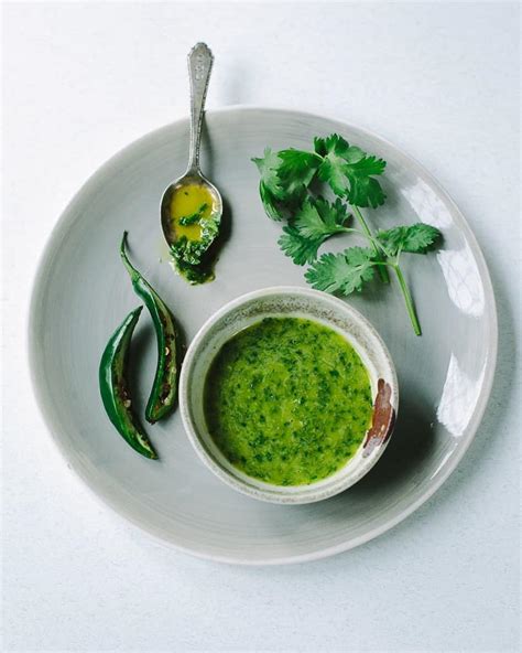 5-minute-spicy-green-herb-sauce-familystyle-food image