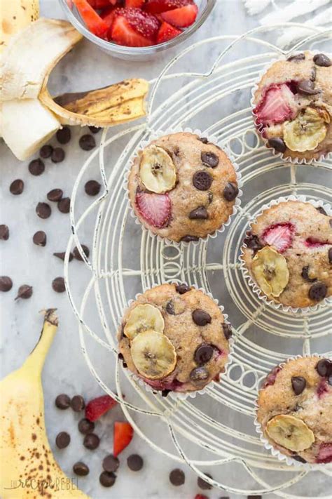 strawberry-chocolate-chip-banana-muffins image