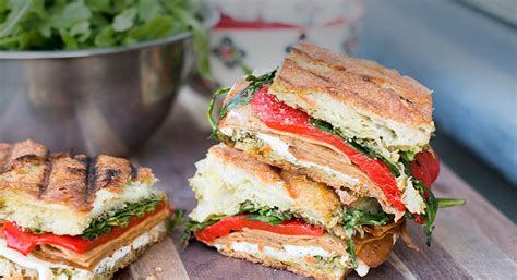 roasted-red-pepper-panini-with-pesto-tofurky image