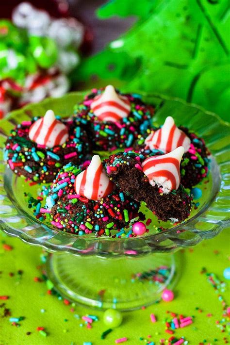 chocolate-candy-cane-kiss-cookies-soulfully-made image