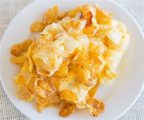 cheesy-potato-casserole-with-corn-flake-topping image