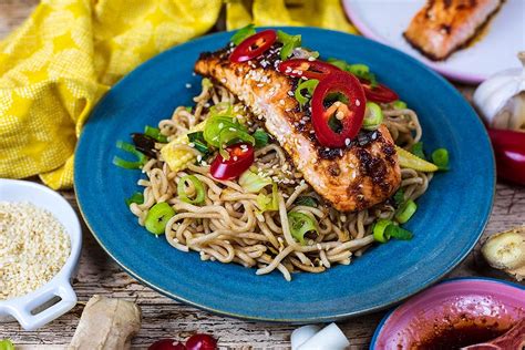 soy-ginger-salmon-noodles-hungry-healthy-happy image