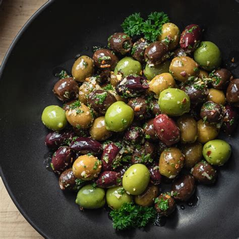 marinated-olives-recipe-with-garlic-herbs-low-carb image