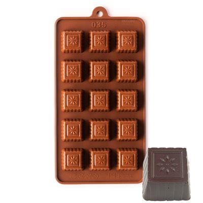 fluted-square-with-flower-silicone-chocolate-mold image