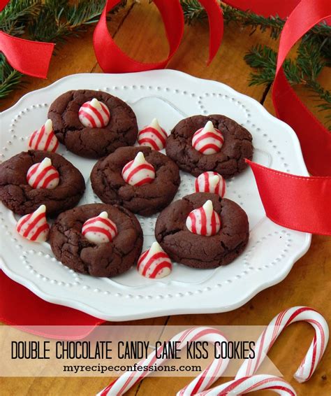 double-chocolate-candy-cane-kiss-cookies-my image
