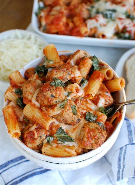 easy-baked-rigatoni-with-chicken-meatballs-a-cedar image