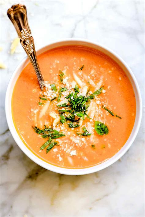 homemade-tomato-basil-soup-easy-creamy image