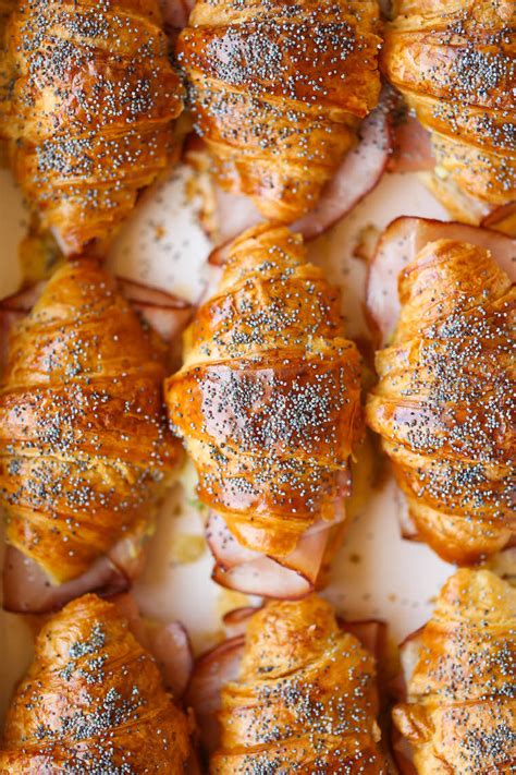 baked-ham-and-cheese-croissants-damn-delicious image