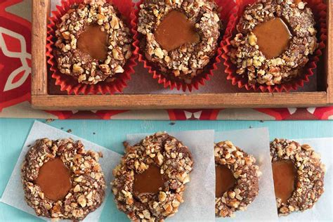 chocolate-caramel-thumbprint-cookies-recipe-king image