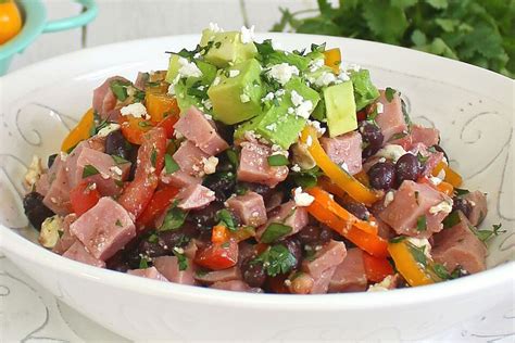 fresh-ham-and-black-bean-salad-living-well-spending image