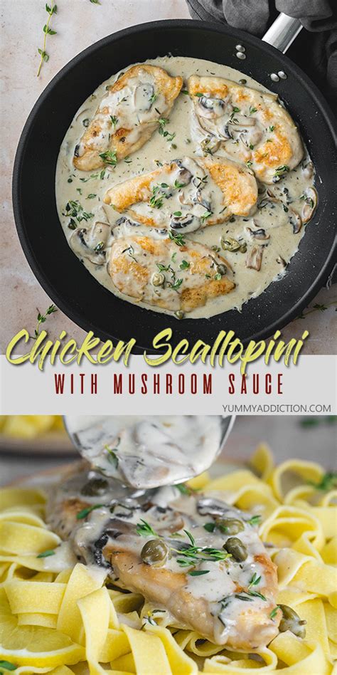 chicken-scallopini-with-mushroom-cream-sauce-yummy image