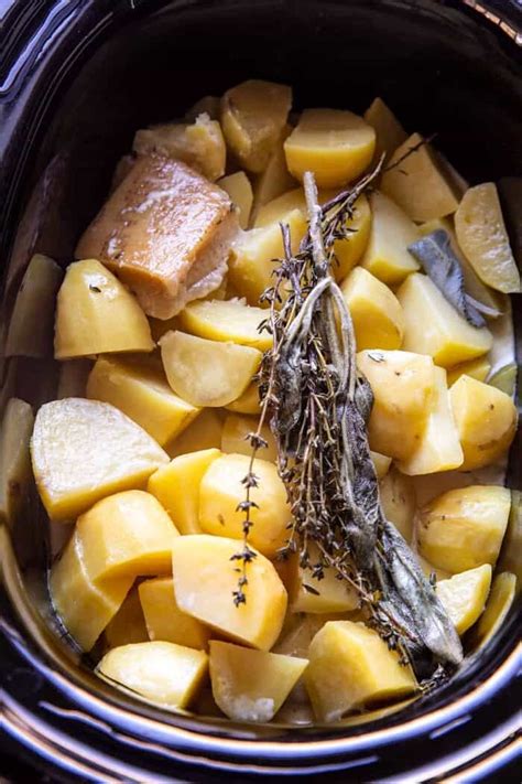 slow-cooker-cheesy-garlic-herb-mashed-potatoes image