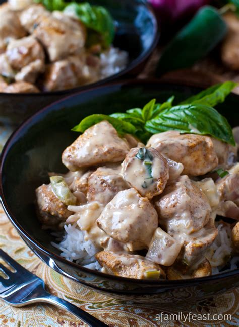 basil-chicken-in-coconut-curry-sauce-a-family-feast image