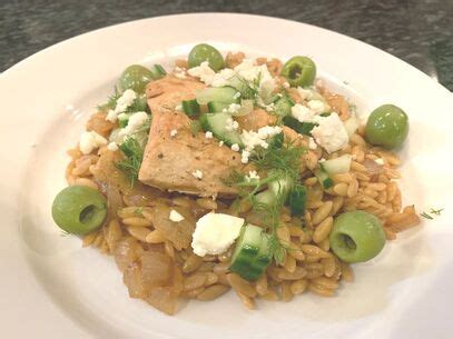 skillet-chicken-dinner-with-orzo-dill-and-feta image