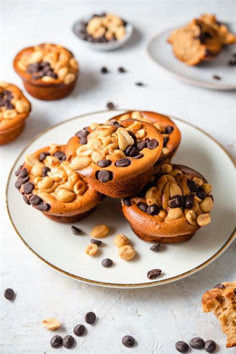 healthy-chocolate-chip-muffins-with-peanut-butter image