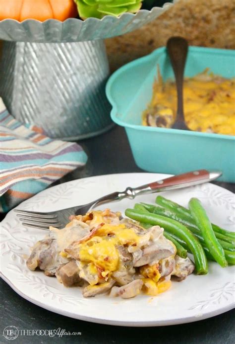 mushroom-casserole-with-bacon-cheese-easy-low image