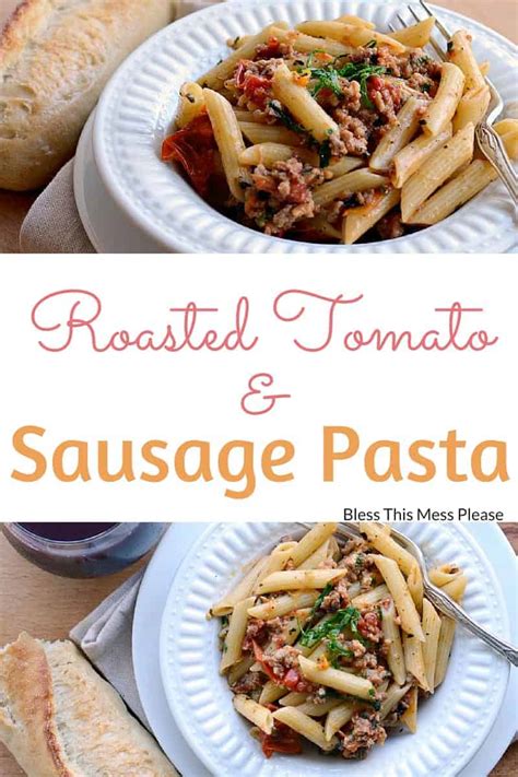 easy-roasted-tomato-sausage-pasta image