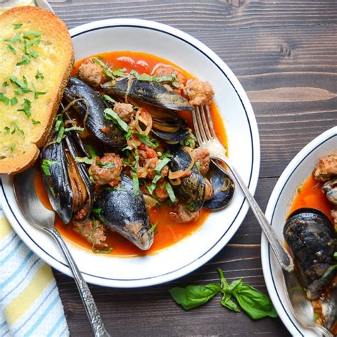 easy-mussels-recipe-w-white-wine-and-sausage image