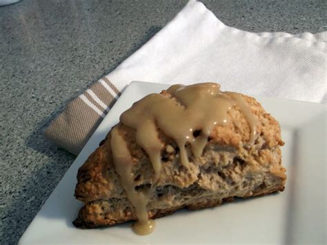 banana-bread-scones-with-brown-sugar-glaze-words image