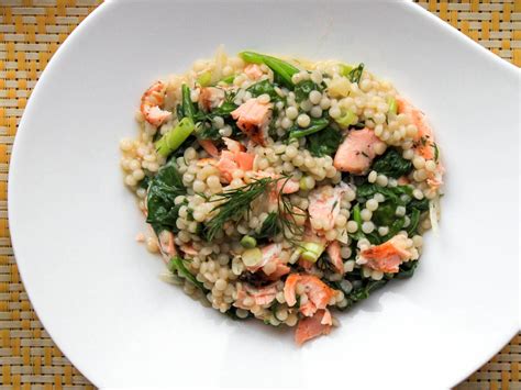 warm-couscous-salad-with-salmon-and-mustard-dill image
