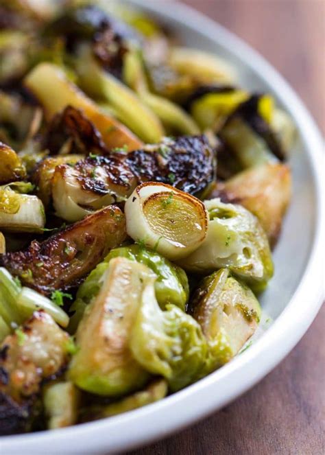 pan-roasted-brussels-sprouts-and-leeks-kevin-is-cooking image