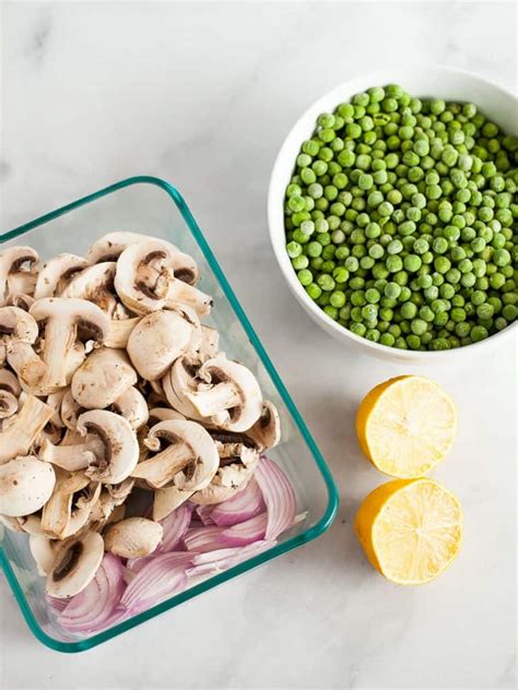sauted-mushrooms-and-peas-with-whole30-option image