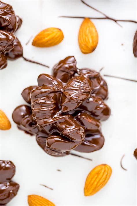 chocolate-almond-clusters-only-2-ingredients-baker-by-nature image