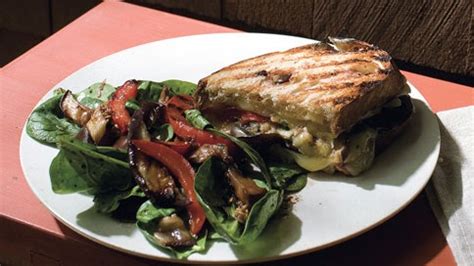 eggplant-red-pepper-and-fontina-panini-with-spinach image