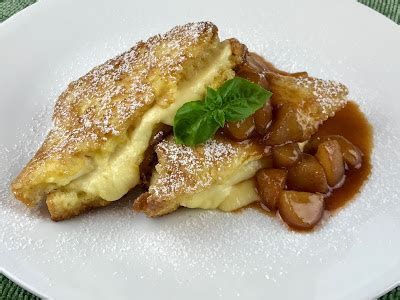 brie-stuffed-french-toast-with-pears-foster-three-bakers image