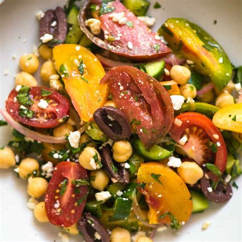 greek-salad-with-chickpeas-healthy-nibbles-by-lisa-lin image