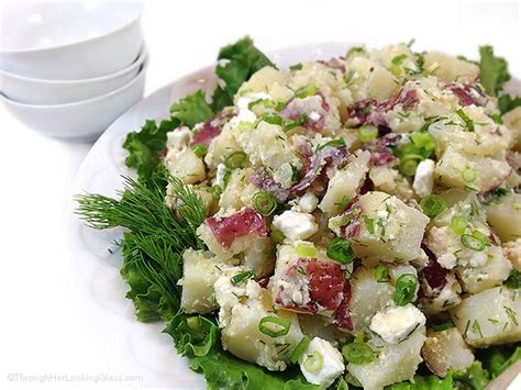 fresh-dill-red-potato-salad-with-feta-no-mayo image