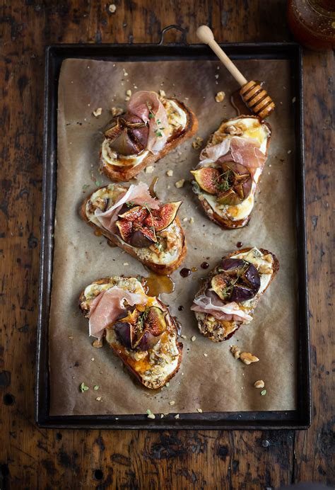 roast-fig-tartines-with-blue-cheese-prosciutto-honey image