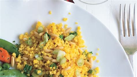 saffron-scented-couscous-with-pine-nuts-recipe-bon-appetit image