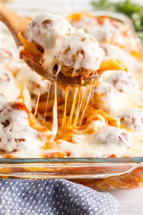 easy-dump-and-bake-meatball-pasta-casserole image