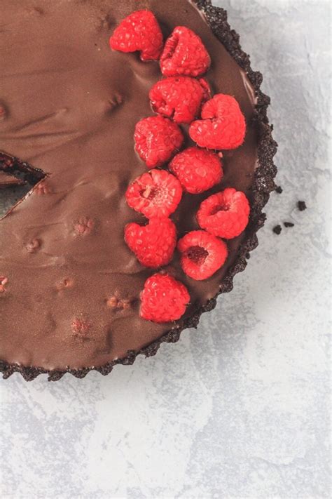 no-bake-chocolate-raspberry-tart-marshas-baking image