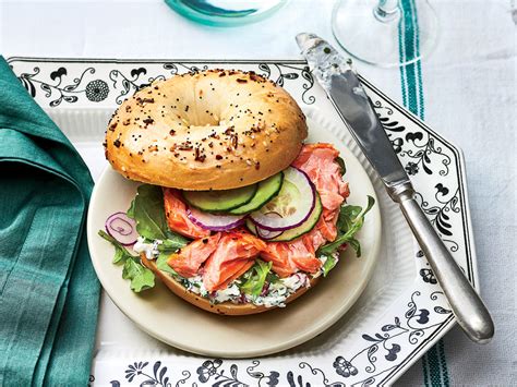 salmon-bagel-sandwiches-recipe-southern-living image
