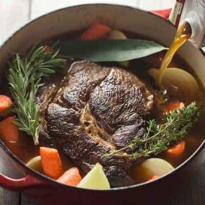 easy-dutch-oven-pot-roast-with-beef-gravy image