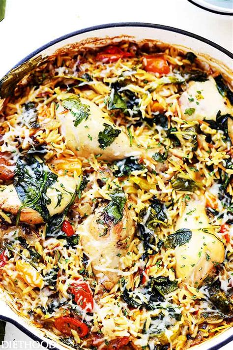 one-pot-chicken-and-orzo-with-spinach-and-tomatoes image