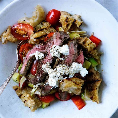 grilled-skirt-steak-with-panzanella-recipe-michael-white image