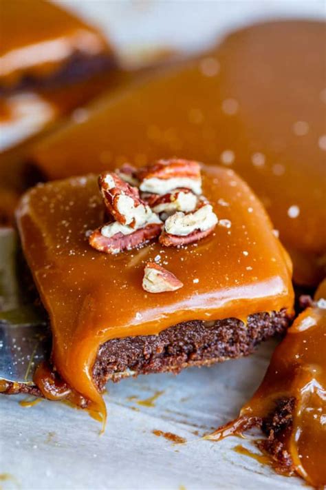 homemade-salted-caramel-brownies-the-food image