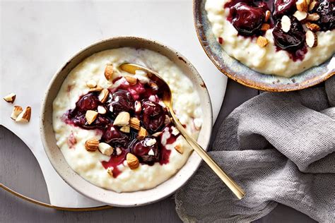 creamy-rice-pudding-with-easy-cherry-compote image