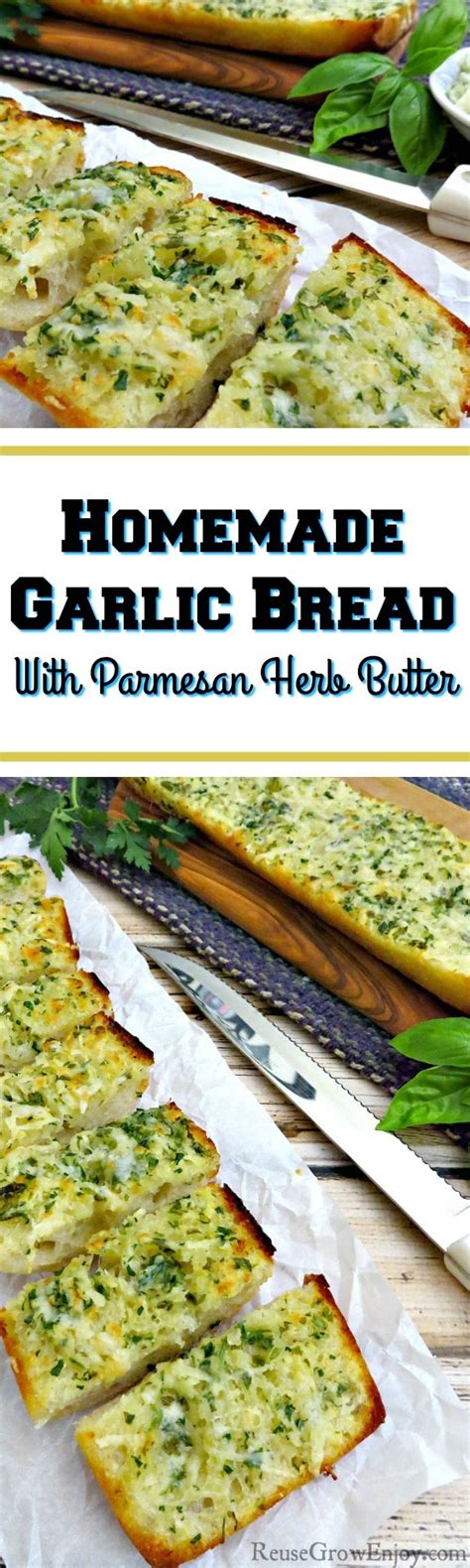 homemade-garlic-bread-with-parmesan-herb-butter image