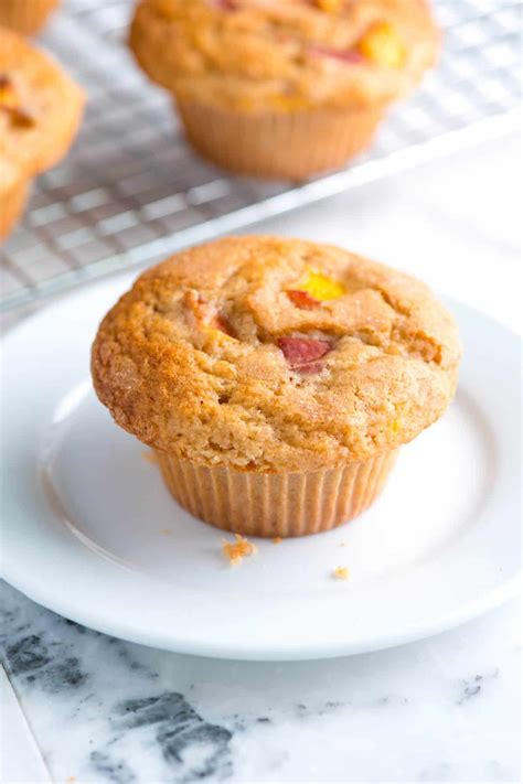 easy-vanilla-peach-muffins image