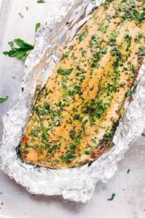 super-easy-baked-salmon-in-foil-with-chimichurri-sauce image