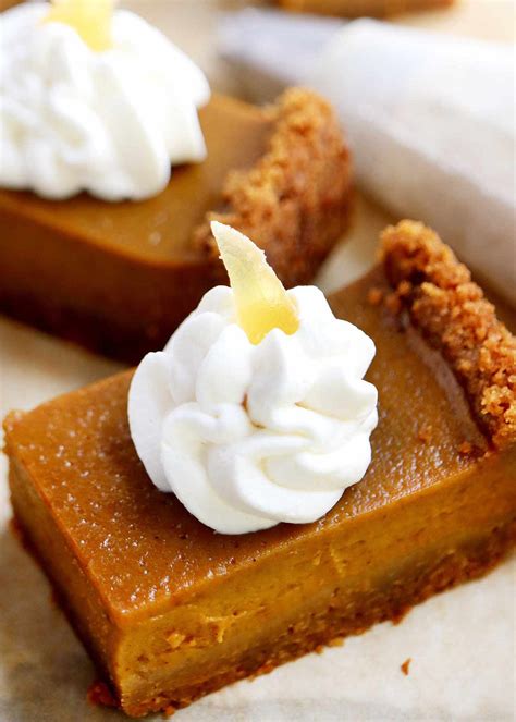 pumpkin-pie-bars-with-candied-ginger-whipped-cream image