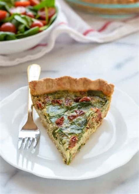 pesto-quiche-with-sundried-tomatoes-easy-healthy image