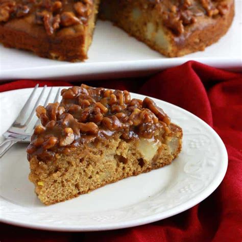 caramel-pear-walnut-cake-the-daring-gourmet image