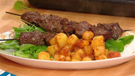 garlicky-beef-skewers-with-potato-hash-spiked image